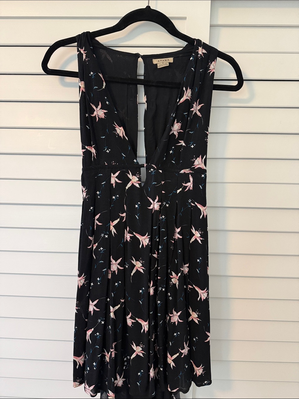 Anama Black Skirt with Pink Floral Print